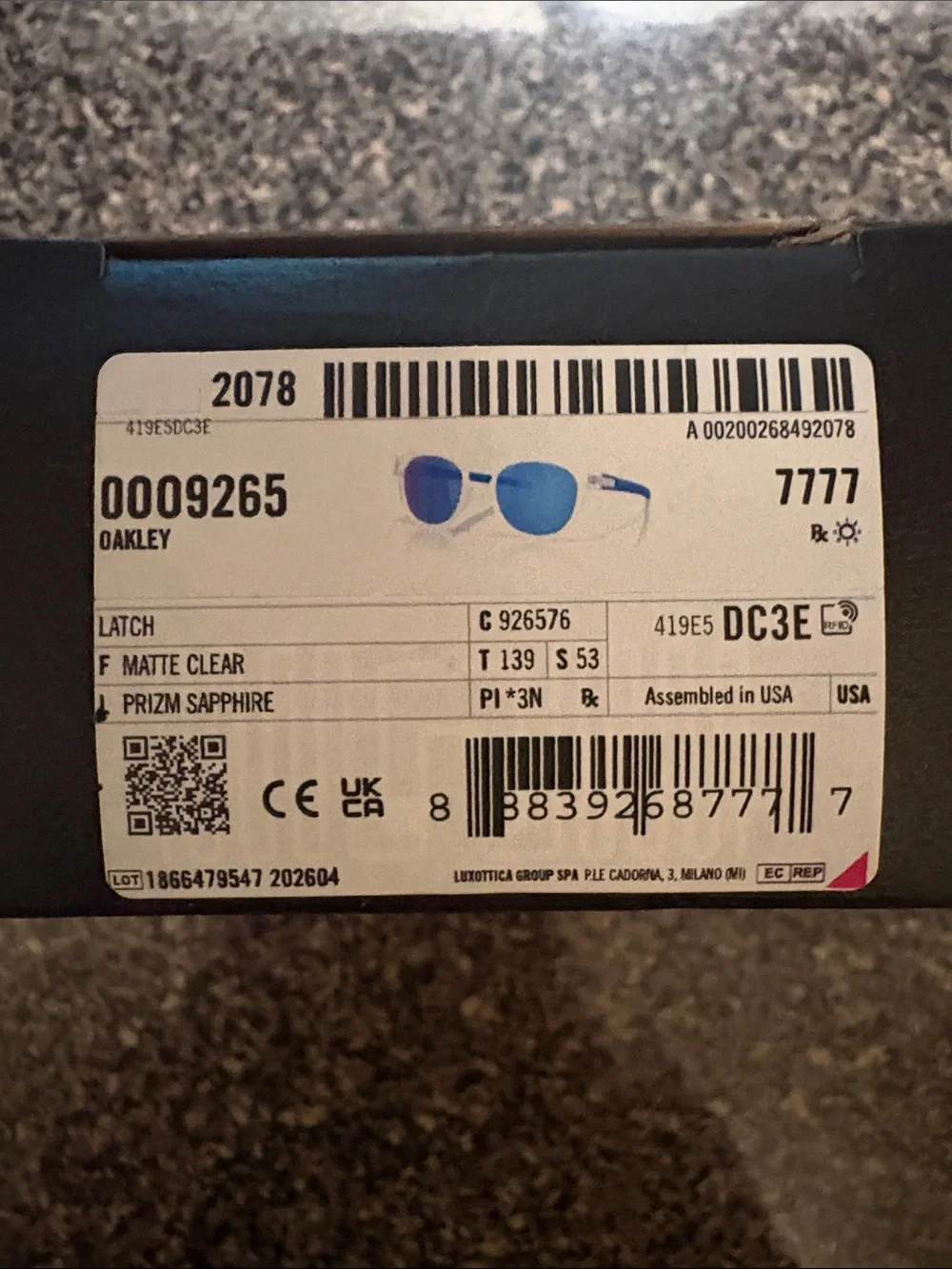 Oakley Round Sunglasses Frosted Gray Frames with Blue Mirrored Lenses
